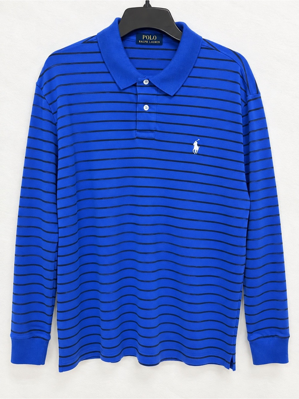 Polo by Ralph Lauren Men's Blue Striped Long-Sleeve Polo Shirt